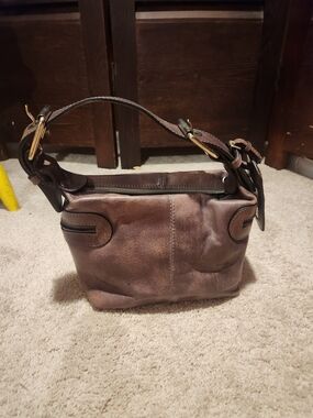 Vintage Chloe Brown Leather Shoulder Bag with Gold Hardware